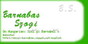 barnabas szogi business card